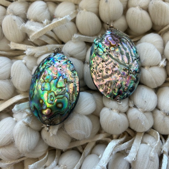 Large Shell oval earrings. - Picture 3 of 8